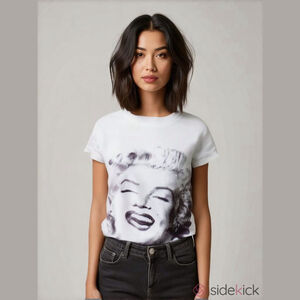 Marilyn Monroe Graphic Tee Light Blue Large